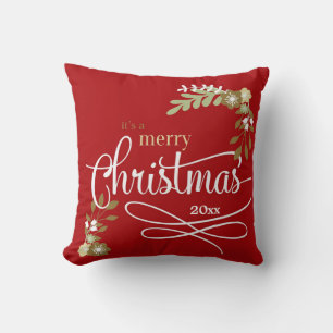 1st Christmas as Big Sister custom photo/name Throw Pillow