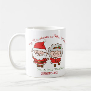 1st Christmas as Mr. & Mrs. Cute Santa Mrs. Claus Coffee Mug