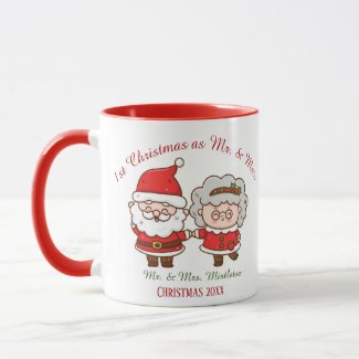 1st Christmas as Mr. & Mrs. Cute Santa Mrs. Claus 