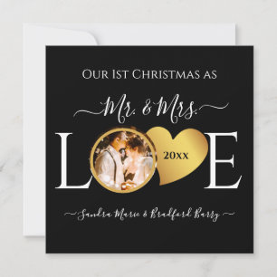 1st Christmas as Mr Mrs newly weds Christmas Holiday Card
