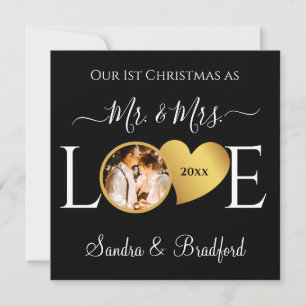 1st Christmas as Mr Mrs Newlyweds Holiday Card