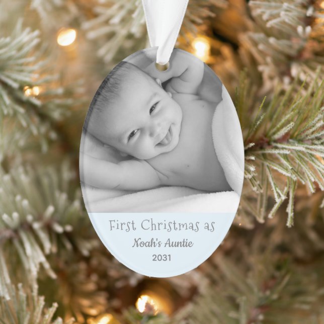 1st Christmas Aunt Nephew Personalized Ornament (Tree)