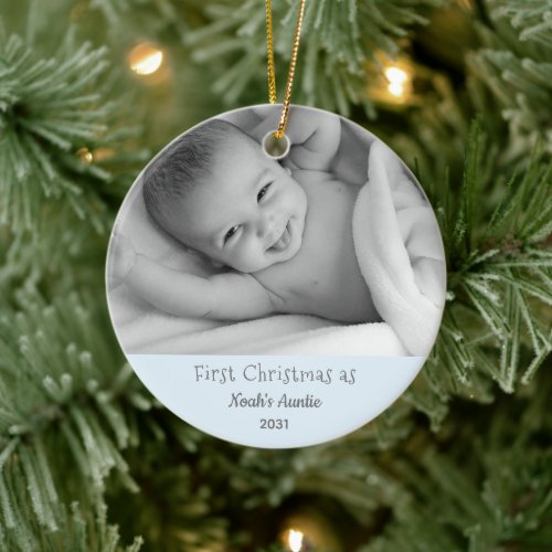 1st Christmas Aunt Nephew Personalz Photo Ornament