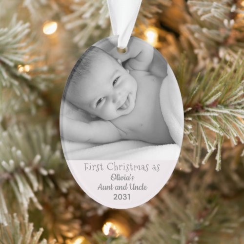 1st Christmas Aunt Uncle from Niece Ornament
