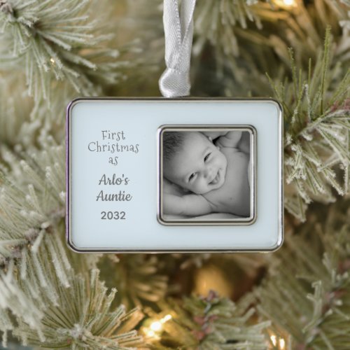 1st Christmas Auntie from Nephew Name Year Photo Christmas Ornament