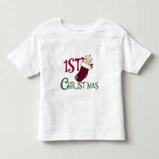 1st Christmas-Baby in Stocking Toddler T-shirt