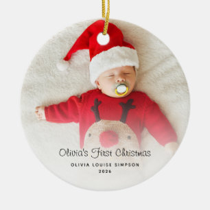 1st Christmas Baby Photos Modern Ceramic Ornament