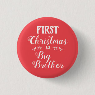 1st Christmas big brother family matching white Button