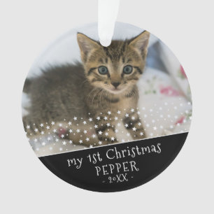 1st Christmas Cat Photo Keepsake Ornament