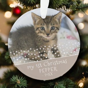 1st Christmas Cat Photo Keepsake Ornament