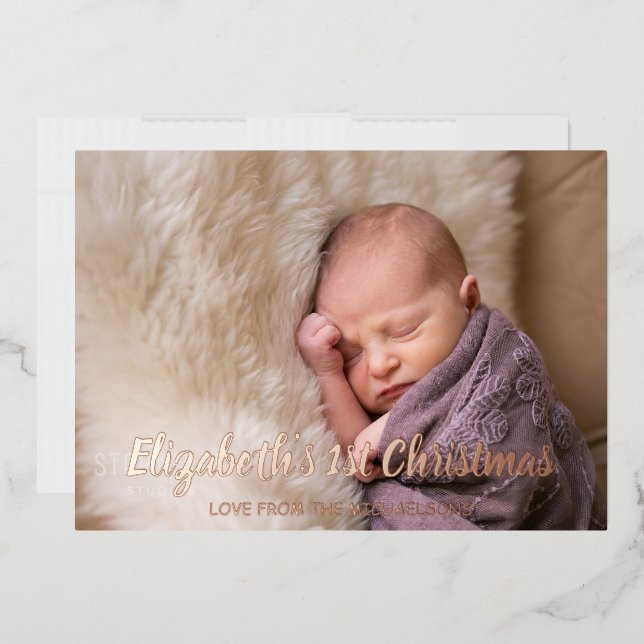 1st Christmas Foil Holiday Card (Envelope)