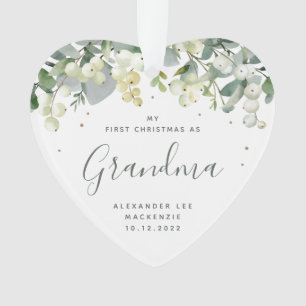 1st Christmas Grandparent/Any Relative Photo Heart Ornament