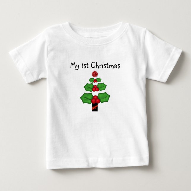 1st Christmas Infants Christmas T-shrt Baby T-Shirt (Front)