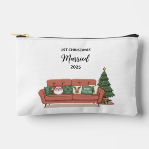 1st Christmas Married 2025   Cute Cozy Couch Newly Accessory Pouch
