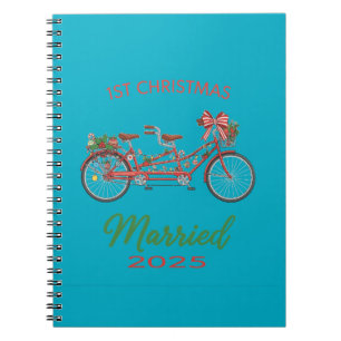1st Christmas Married 2025 Newlywed Couple Notebook