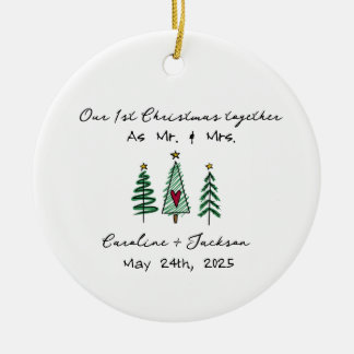 1st Christmas Married Personalized Ornament