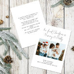 1st Christmas Mommy Daddy 2 Photos Birth Announce Holiday Card<br><div class="desc">1st Christmas As Mommy And Daddy Script 2 Photos and optional Birth Announcement  Simply replace the two sample photos with your own and personalise with your greeting and names at the bottom and message on the back. Our First Christmas as Mommy and Daddy  is in a stylish set script.</div>