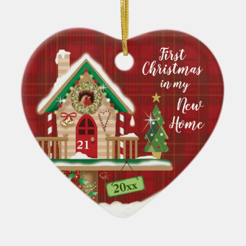 1st Christmas My New Home Birdhouse Ceramic Ornament