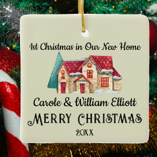 1st Christmas New Home Housewarming Newlyweds Ceramic Ornament
