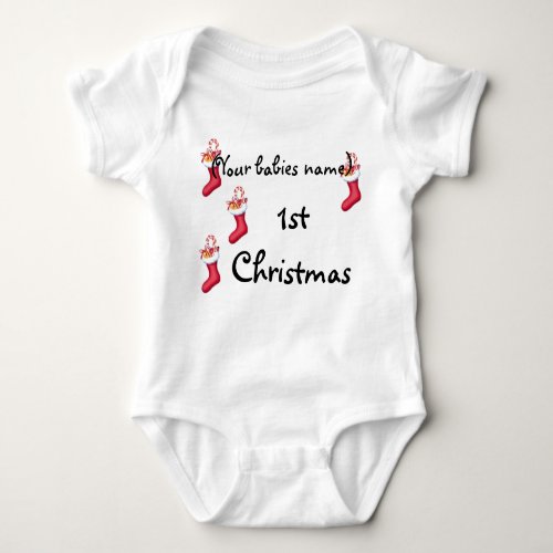 1ST CHRISTMAS PERSONALIZED BABY BODYSUIT