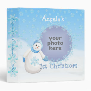 1st Christmas Snowman Memories 1.5 Avery Binder