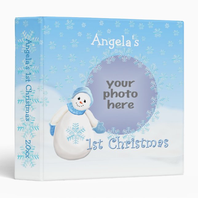 1st Christmas Snowman Memories 1.5 Avery Binder (Front/Spine)