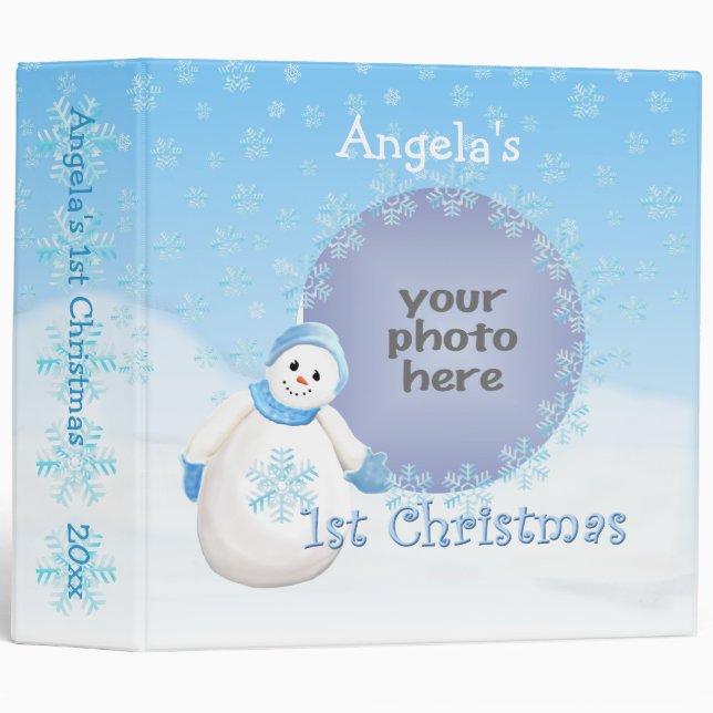 1st Christmas Snowman Memories 2 Inch Avery Binder (Front/Spine)