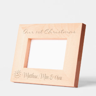 1st Christmas, Triplets, Twins, Gift, 6x4", Engraved Frames