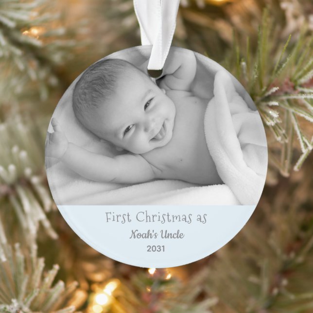 1st Christmas Uncle Nephew Personalized Ornament (Tree)