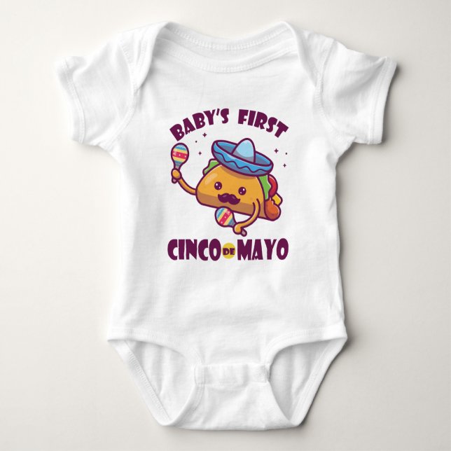 1st Cinco De Mayo - Baby's First Cinco de Mayo Baby Bodysuit (Front)