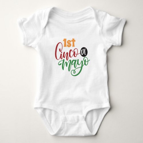 1st Cinco De Mayo Pattern Baby Bodysuit