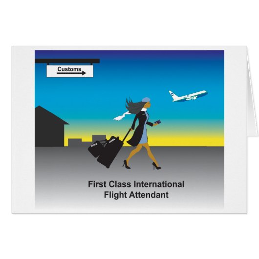 1st Class International Flight Attendant Cards (Front Horizontal)