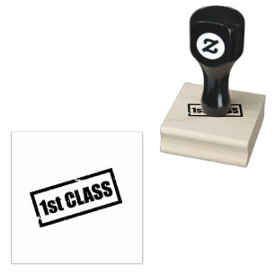 1st Class Top Performance Logo Document Seal Black Rubber Stamp