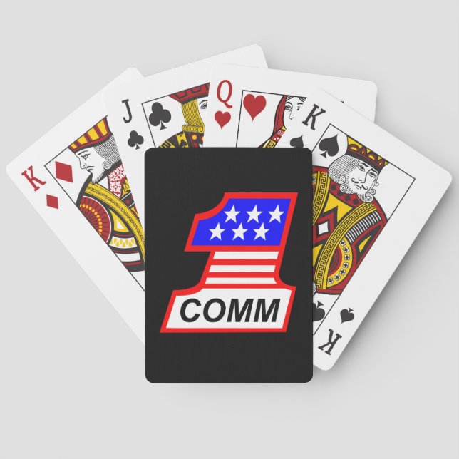 1st Combat Comm "1" logo Poker Cards (Back)