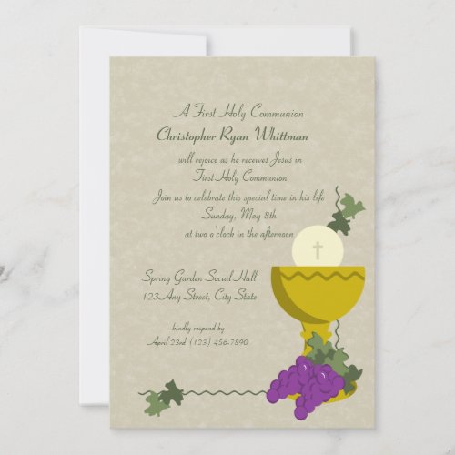 1st Communion Chalice Invitation