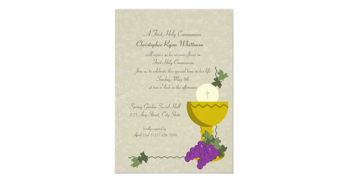 1st Communion Chalice Invitation