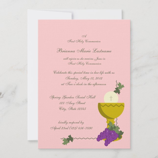 1st Communion Chalice Invitation (Front)