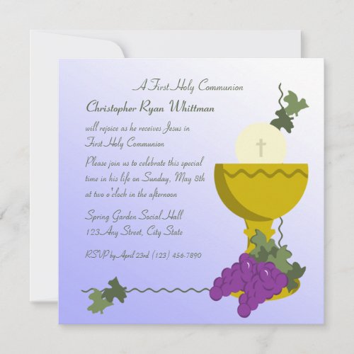 1st Communion Personalized Invite