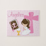 1st Communion Personalized Name Puzzle Girl<br><div class="desc">Give a gift that kids will love,  a personalized puzzle with adorable characters on it but most importantly their name. Kids love personalized items,  it makes them feel special. This is especially great for names that are unique and hard to find,  since you can customize it.</div>