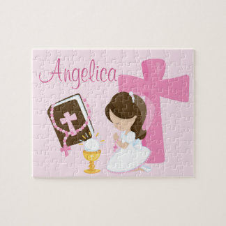 1st Communion Personalized Name Puzzle Girl
