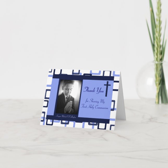 1st Communion Thank You - Boy Card (Front)