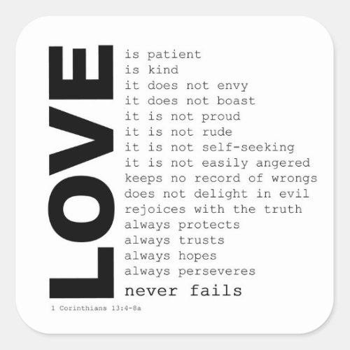 1st CORINTHIANS MEANING OF REAL LOVE STICKER