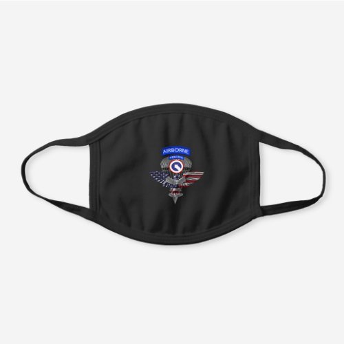 1st Corps Support Command Airborne Black Cotton Face Mask