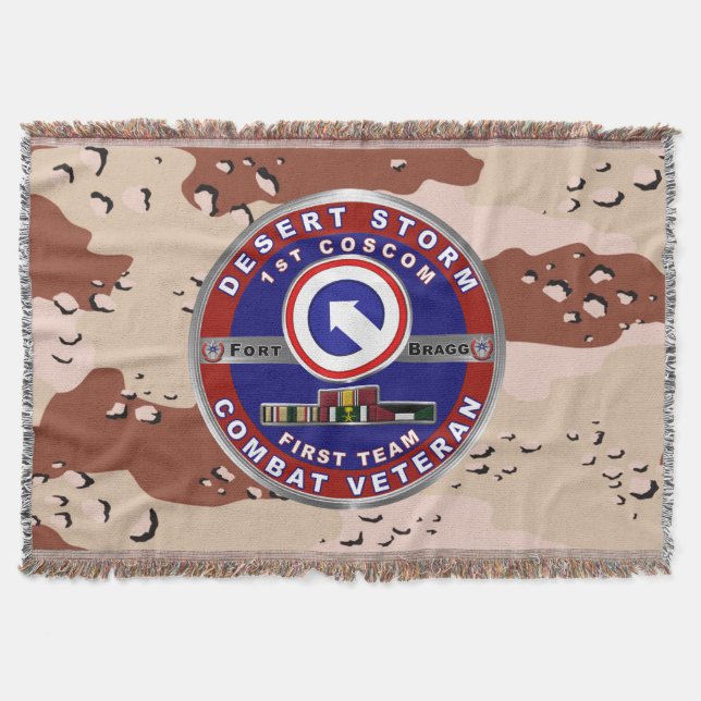 1st Corps Support Command Desert Storm Veteran Throw Blanket (Front)