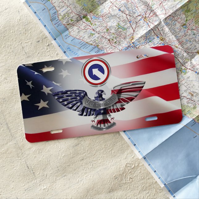 1st Corps Support Command Eagle American Flag  License Plate (In Situ)