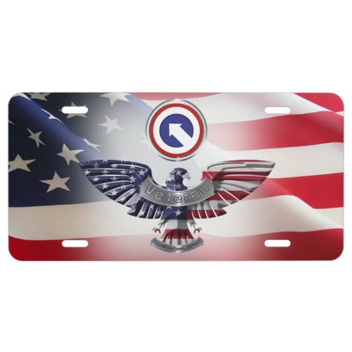 1st Corps Support Command Eagle American Flag License Plate
