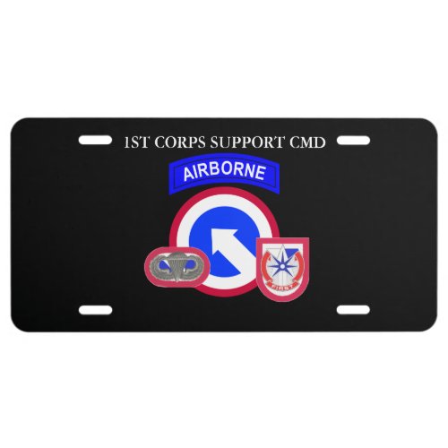 1ST CORPS SUPPORT COMMAND  LICENSE PLATE