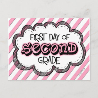 1st day of 2nd grade sign .jpg postcard