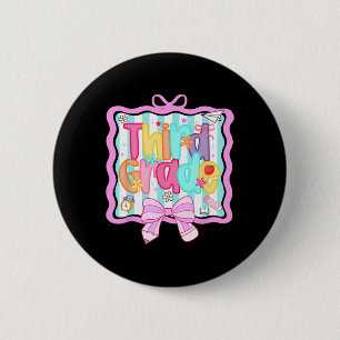 1st Day Of 3rd Grade Preppy Ck To School Third Gra Button