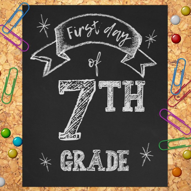 1st Day of 7th Grade, First Day Back to School Photo Print (Creator Uploaded)